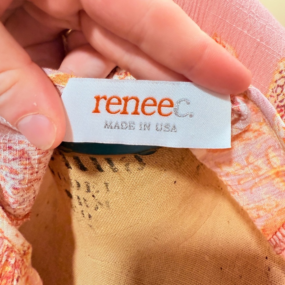 Renee C Paisley Floral Pink and Orange Blouse - Picture 7 of 7